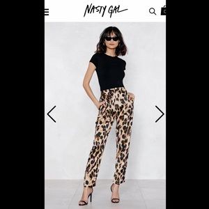 Nasty Gal Leopard Print Pants - Size 4
